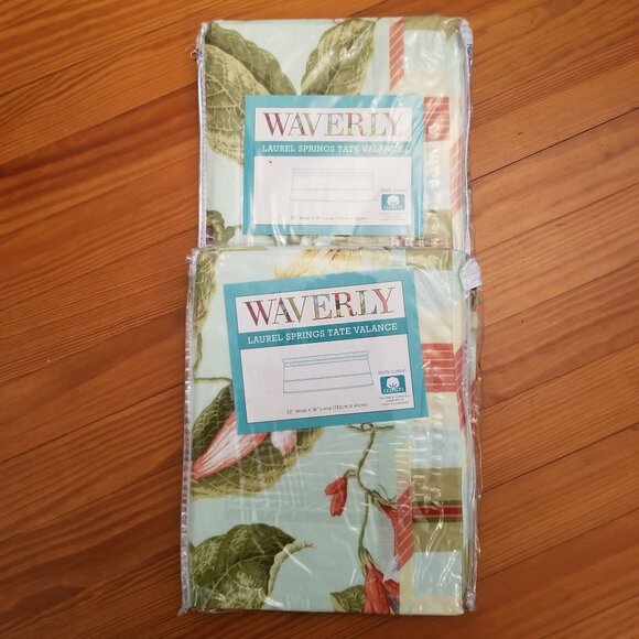 Waverly Laurel Springs Tate Valance Floral 52x16 in Set of 2 NEW Tropical Summer - Picture 1 of 6